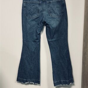 Classic Express wide hem blue flared Women's Jeans. Dress up or dress down.